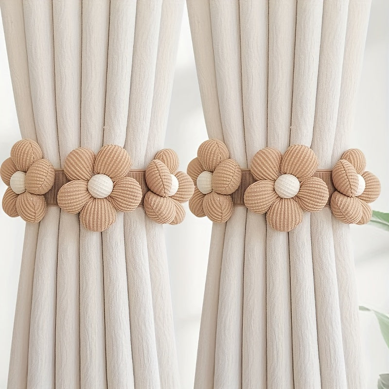Elegant Flower Pattern Curtain Tieback No Drilling Decorative Home Accessory