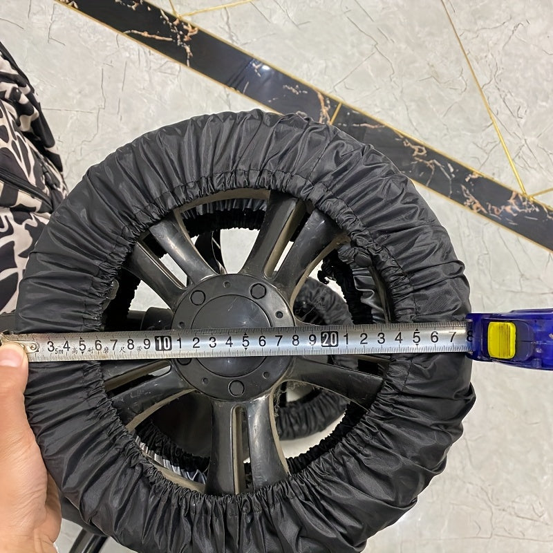 Juego de 2 fundas de poliéster para ruedas de cochecito infantiles, a prueba de polvo y fáciles de limpiar