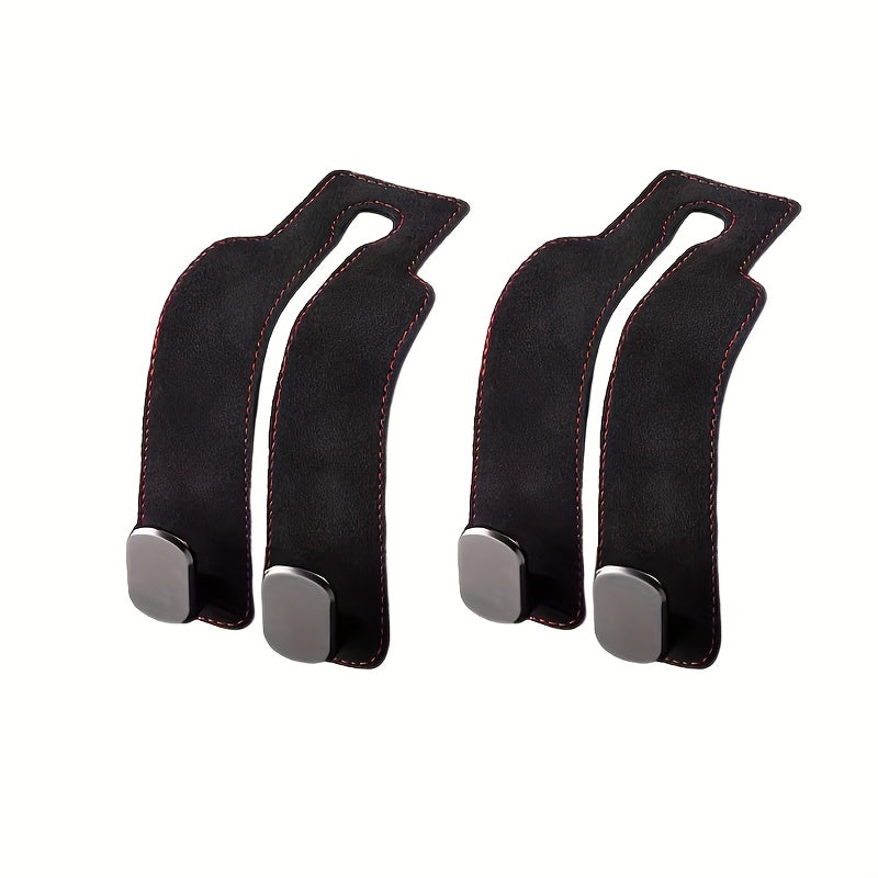 Gancho para reposacabezas de coche, organizador de almacenamiento en el asiento trasero de cuero para billetera y bolso