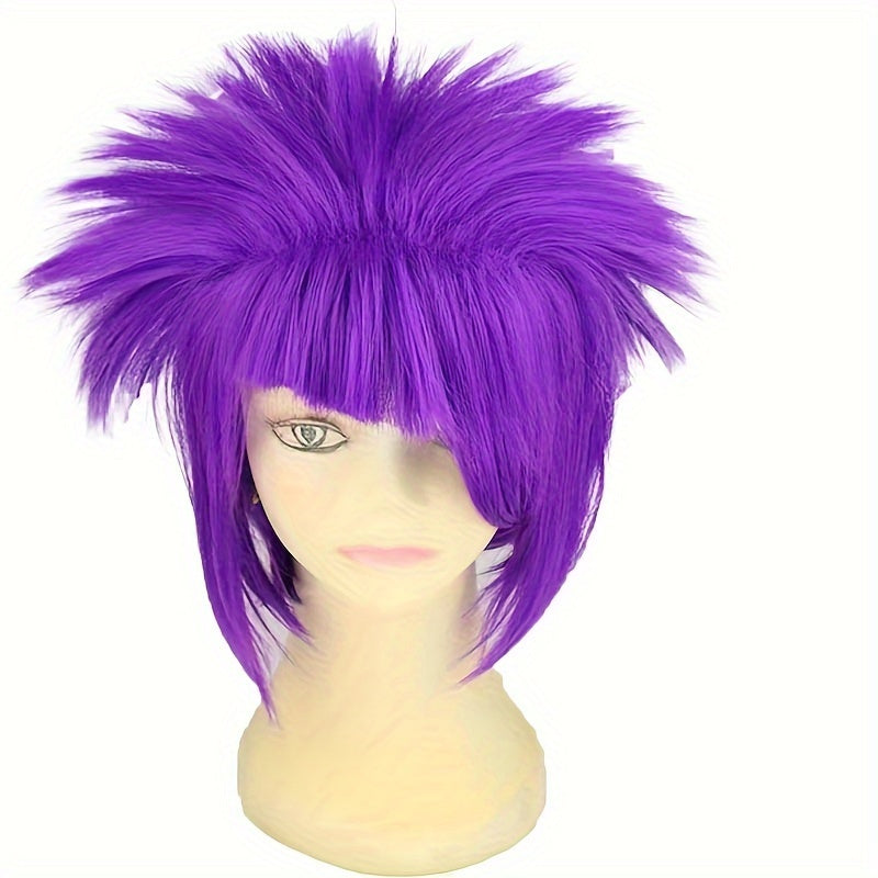 Short Straight Wig for Cosplay and Halloween Synthetic Hair Easy Wear