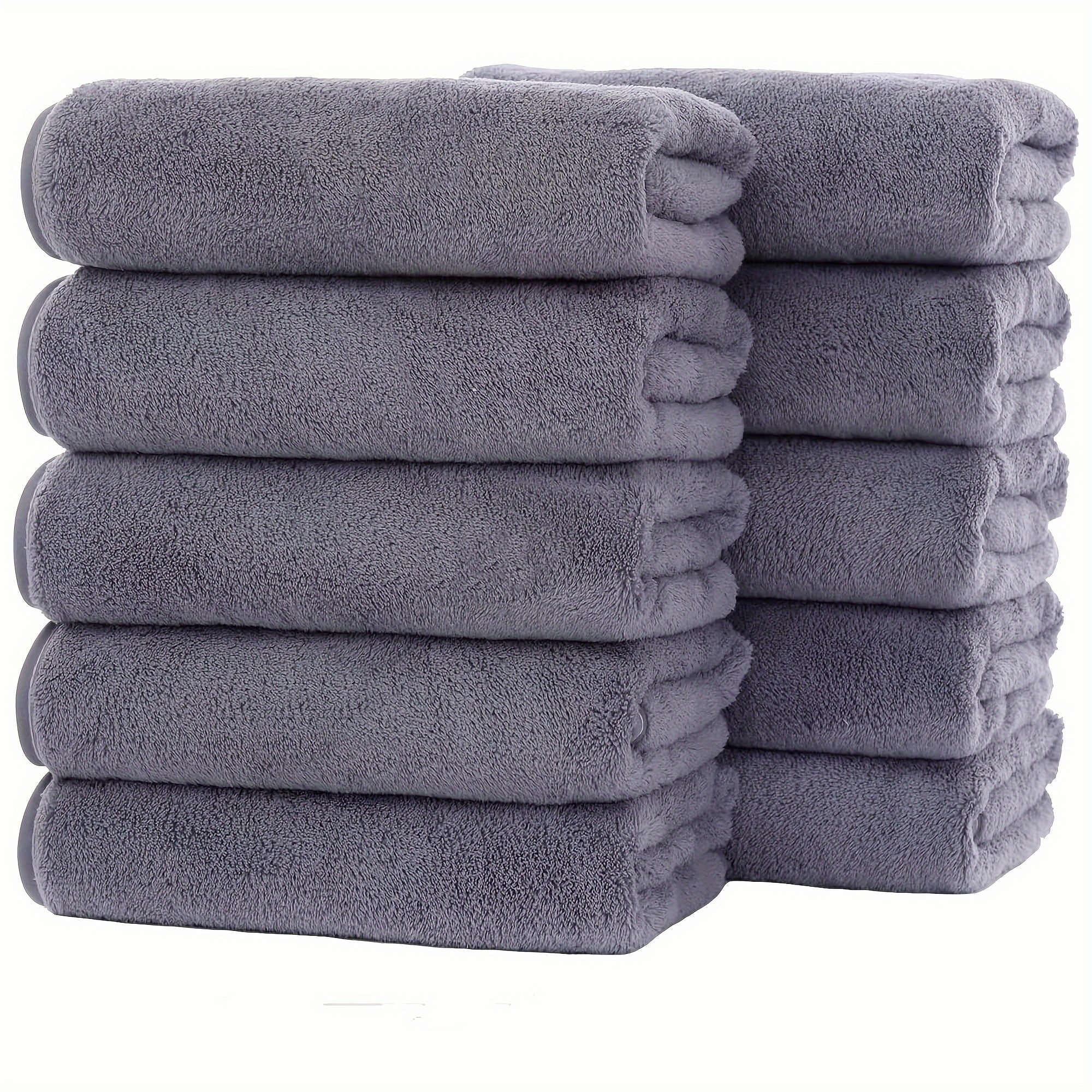 Juego de 10 toallas de mano de poliéster ultra suaves y absorbentes 35x74cm para baño gimnasio ducha spa