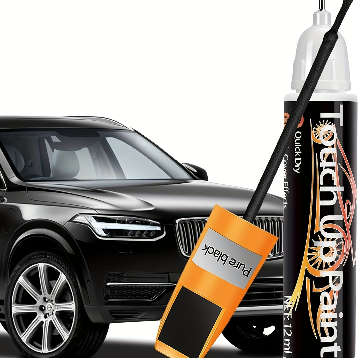 Ручка для подкраски автомобильной краской для глубоких царапин, комплект для ремонта, черный, белый