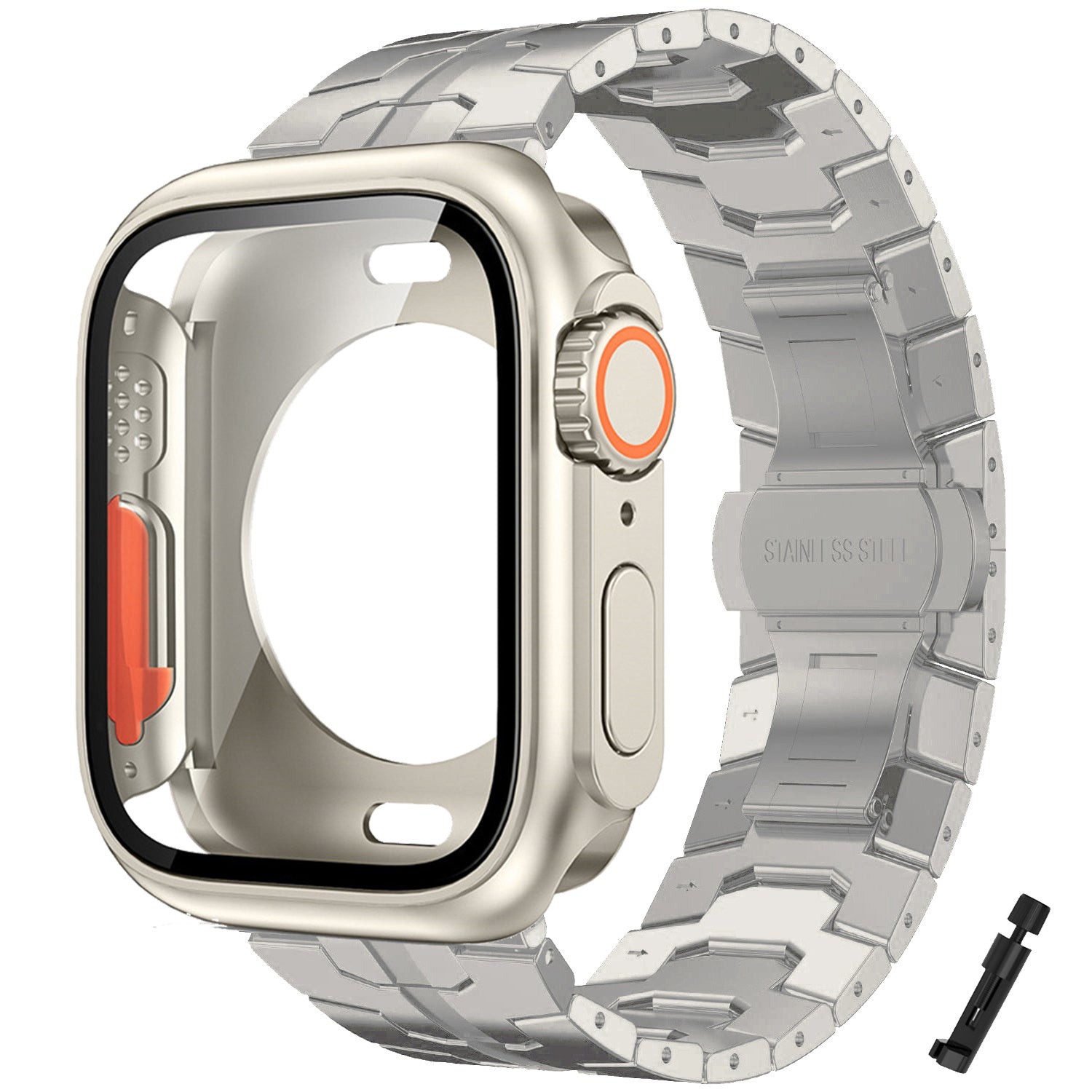 Gold-Plated Stainless Steel Watch Band for Apple Watch Series 10 9 8 7 6 5 4 Ultra SE 42mm 44mm 45mm 46mm 49mm