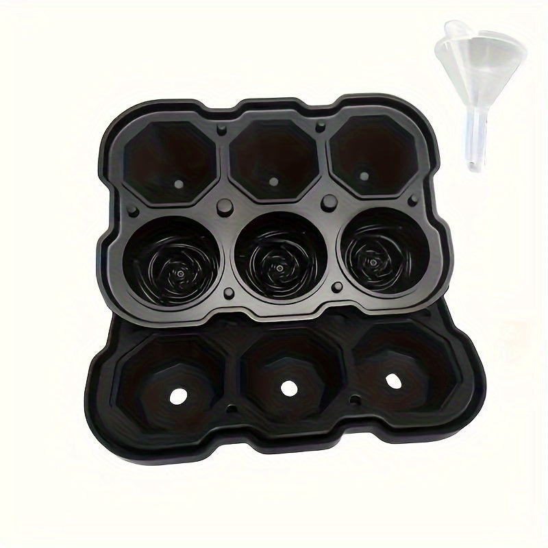 2-in-1 Ice Tray Duo Diamond and Rose Ice Molds Large Cubes for Whiskey and Drinks
