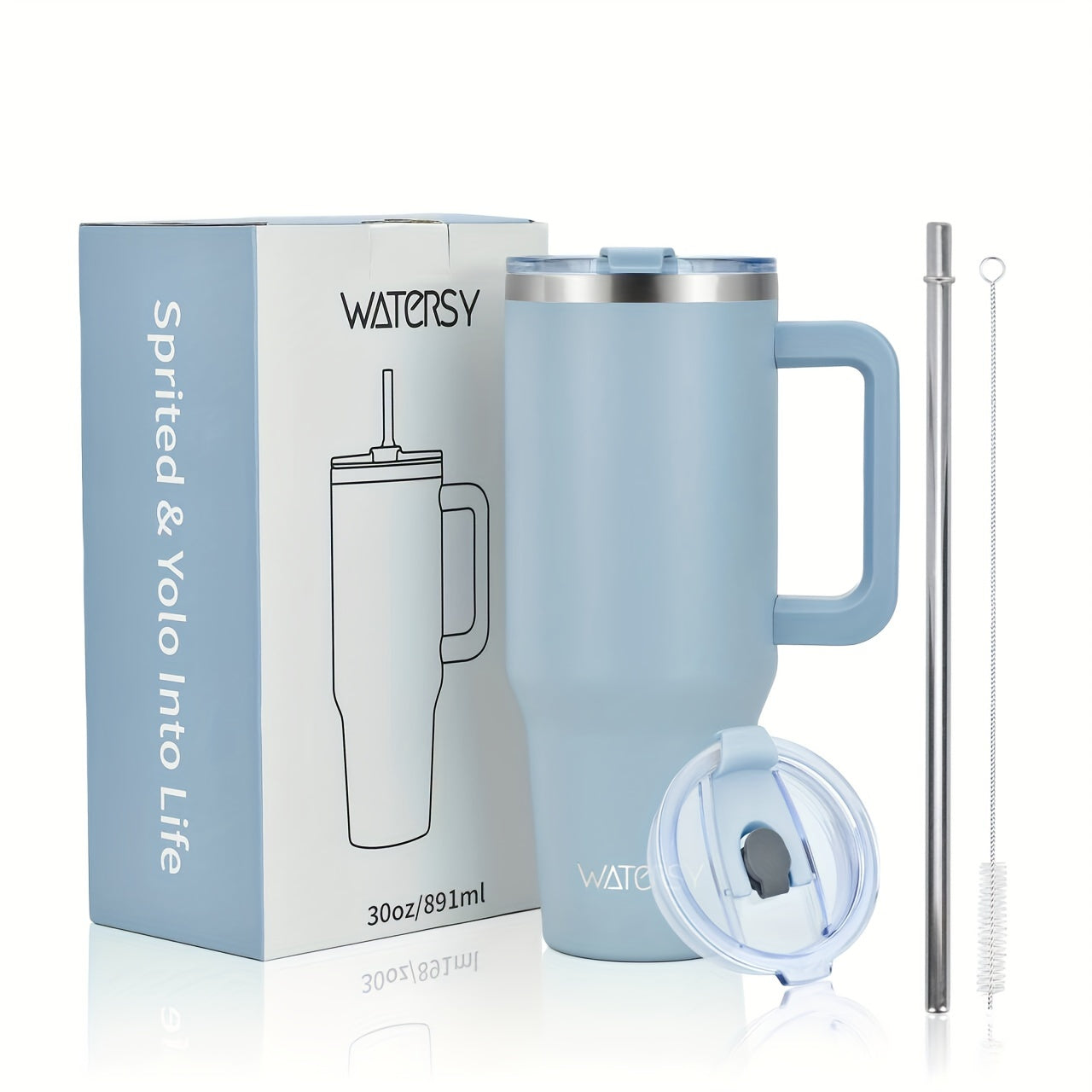 Taza de viaje aislada de acero inoxidable de 30oz y 40oz, para café caliente y frío, con tapa de pajilla