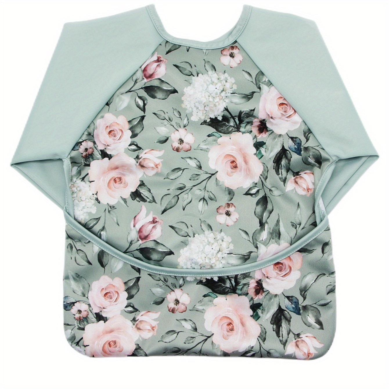 Babero para bebé resistente al agua para niños de 6 a 24 meses con recolector de comida y mangas