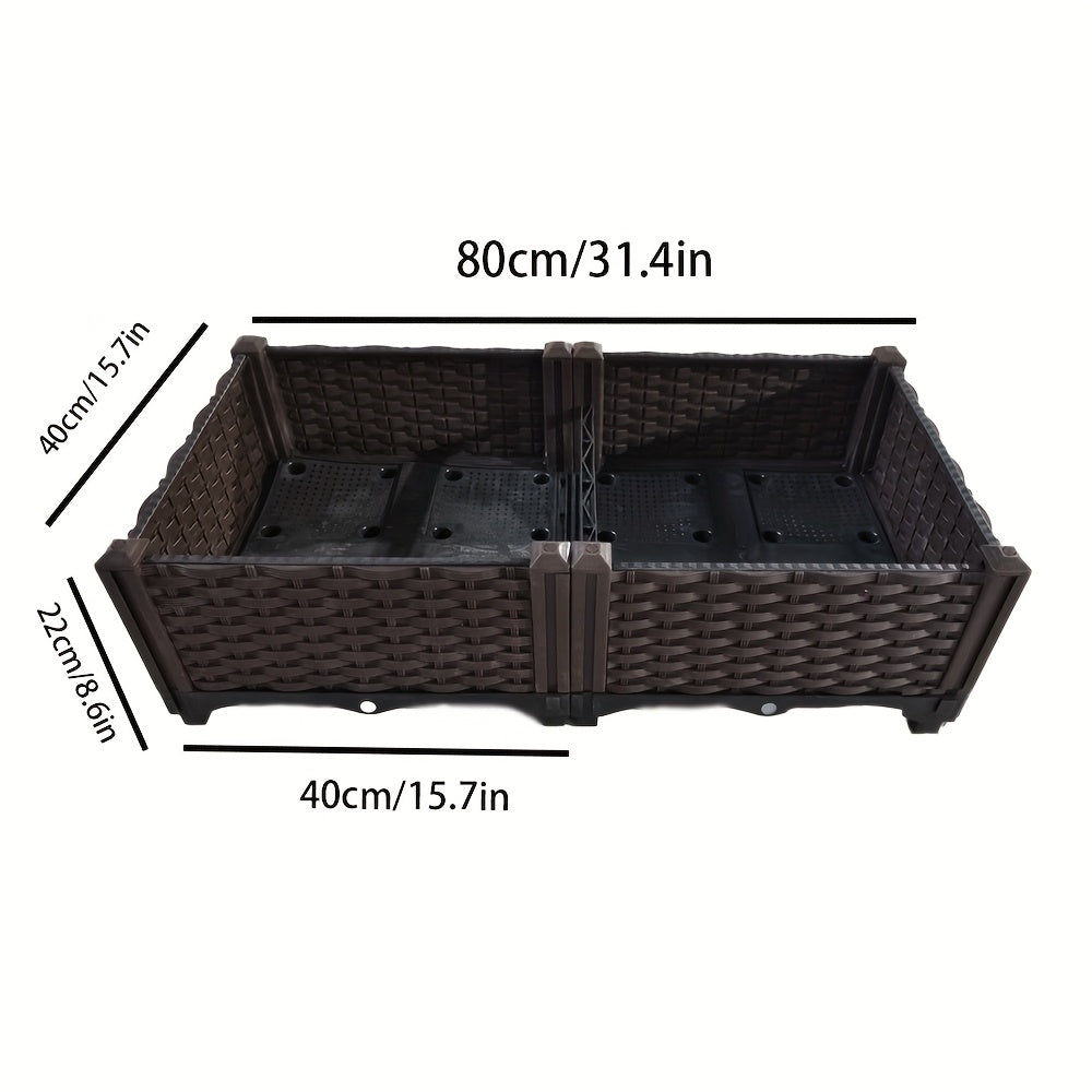 Гибкий комплект для посадки овощей в помещении или на улице, изготовленный из прочного пластика с дренажными отверстиями и подставкой для растений для балконов и садов.