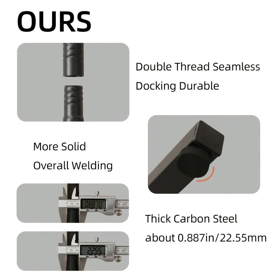 Black Iron Freestanding Coat Rack with Cross Chassis and Adjustable Pole