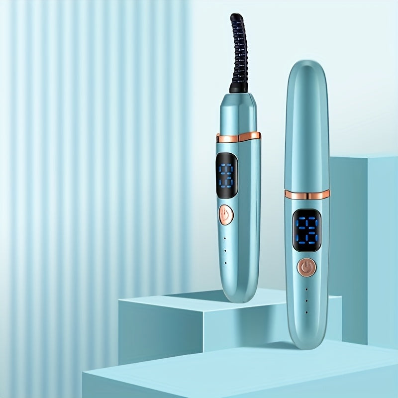 Rechargeable Heated Eyelash Curler with Digital Display USB Charging Long-Lasting Curls Portable Makeup Tool