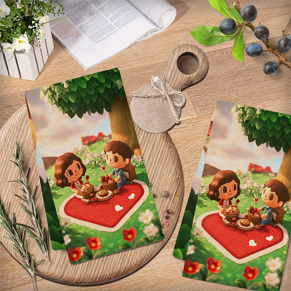 Paquete de 2 toallas de cocina ultra suaves de poliéster con tema costero 16x24 pulgadas