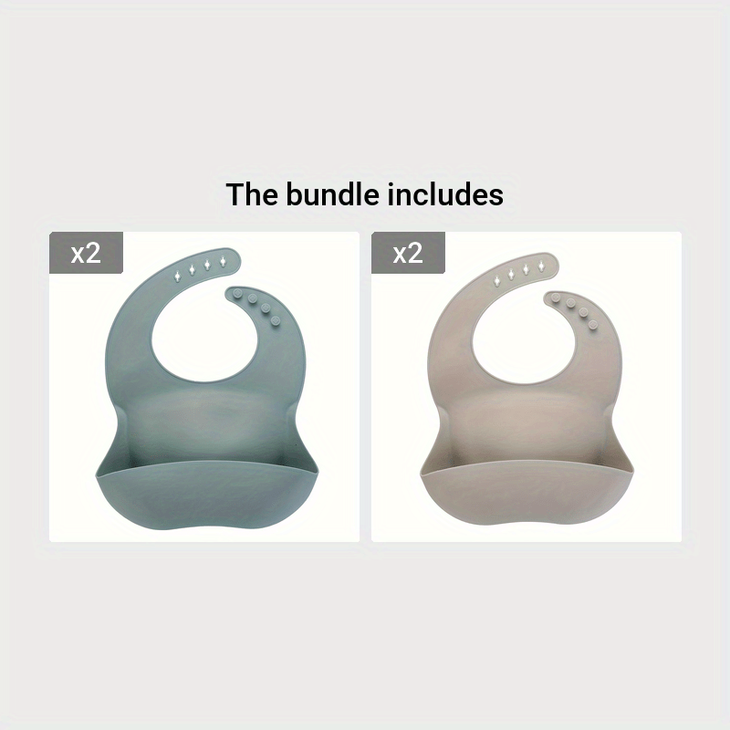 Baby Silicone Bib for Children 0-6 Years Waterproof Oil-Resistant Easy to Clean Adjustable