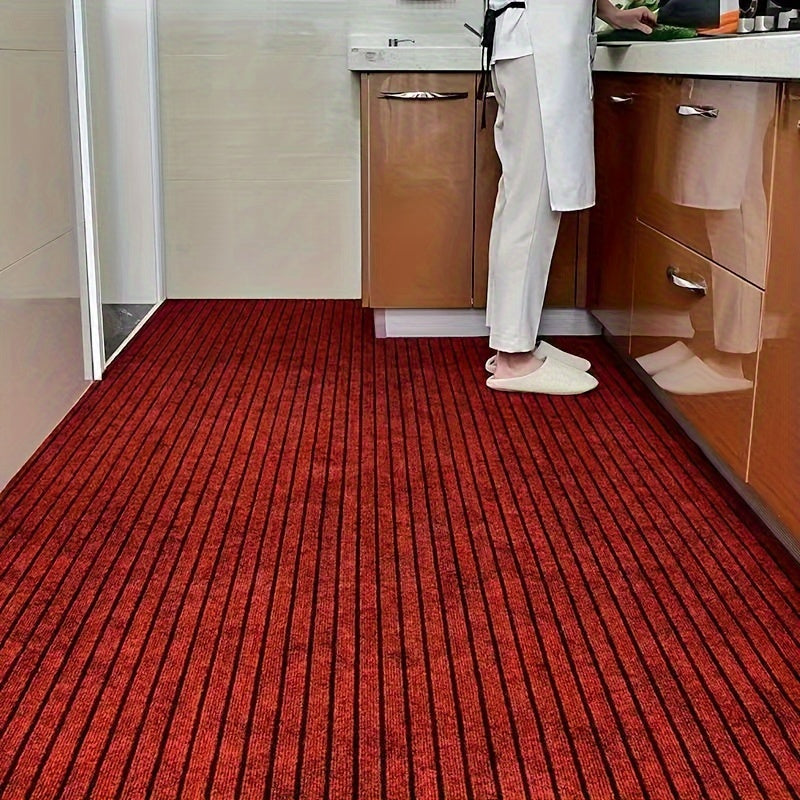 Non-Slip 7-Stripes Carpet Waterproof Stain-Resistant Medium Pile for Home Office
