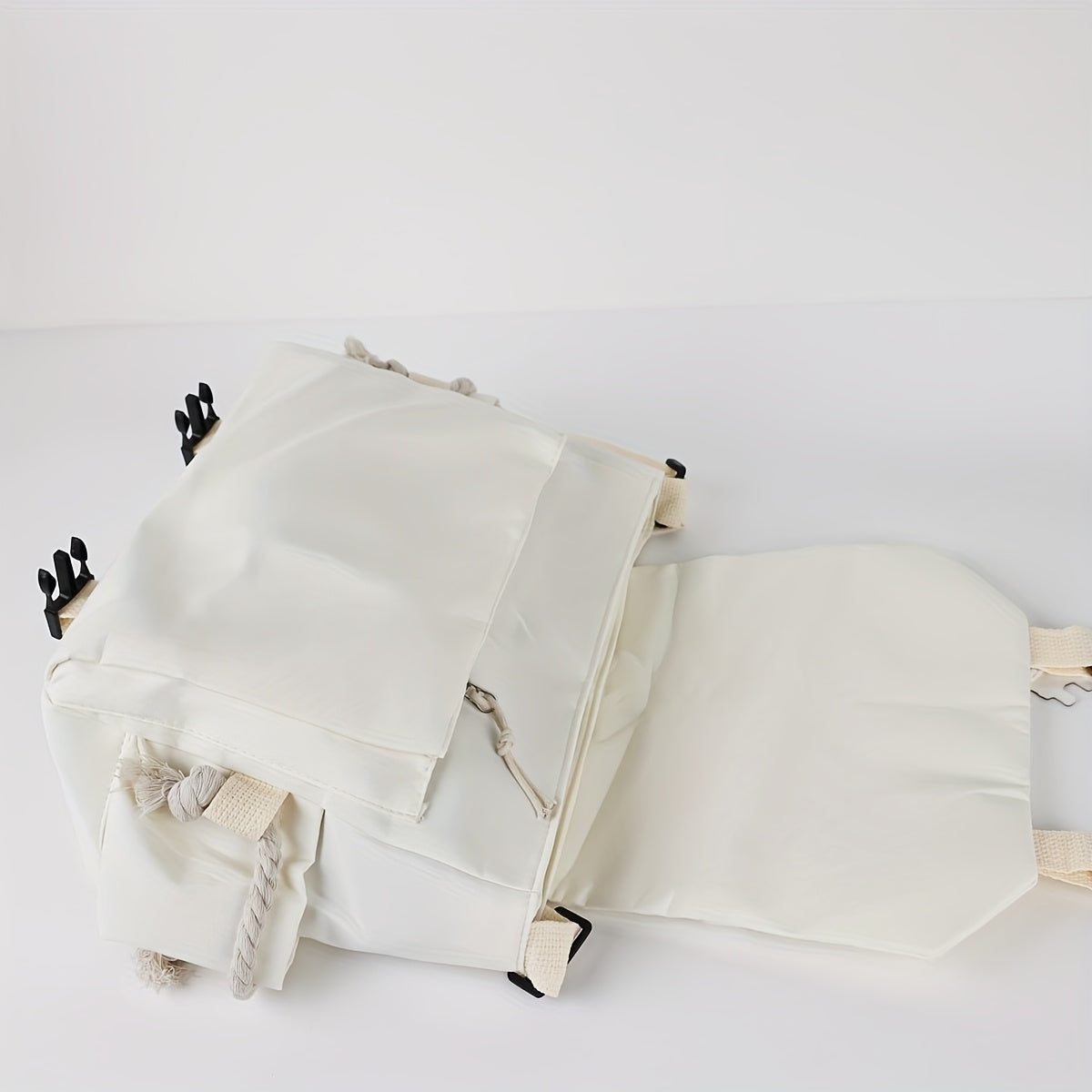 Unisex Canvas Shoulder Bag with Adjustable Strap for School Travel and Daily Use in White Pink Blue Black