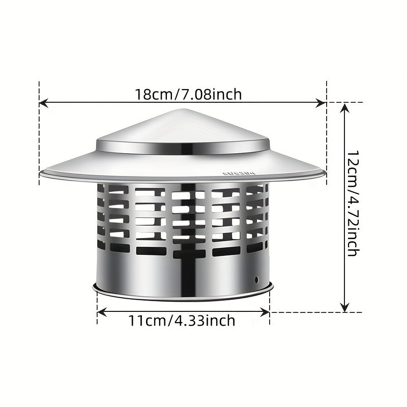 Stainless Steel Chimney Cap with Screen for Fireplace and Outdoor Stove Ventilation