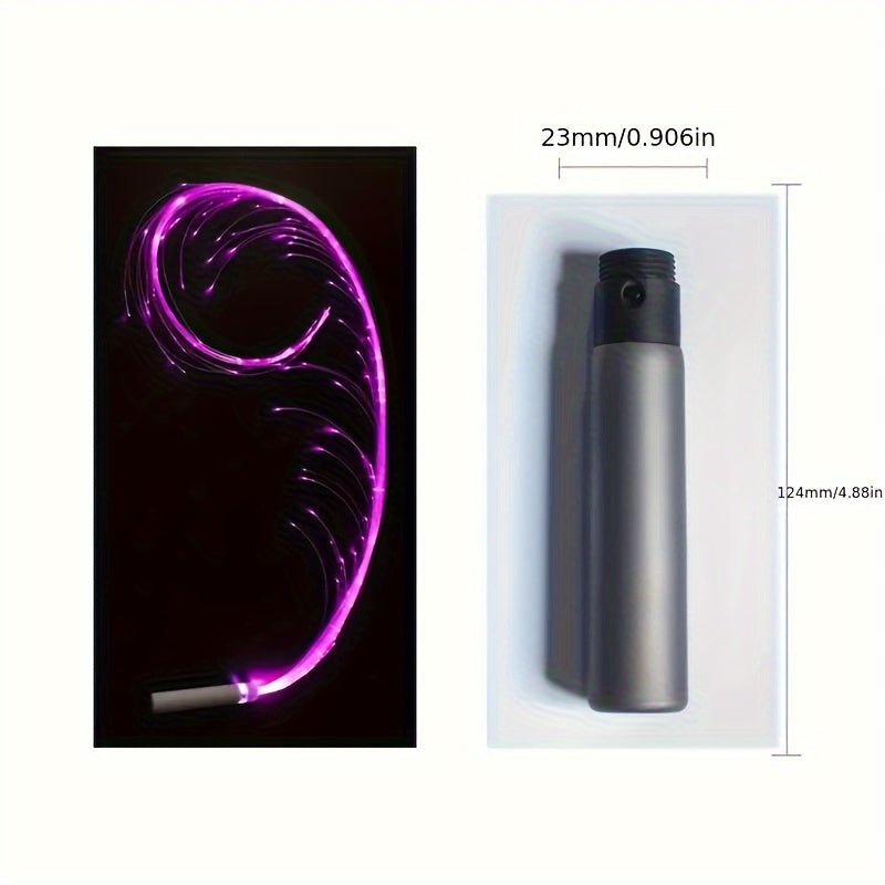 Rechargeable LED Light Stick with RGB Fiber Optic Strip and 7 Color Options