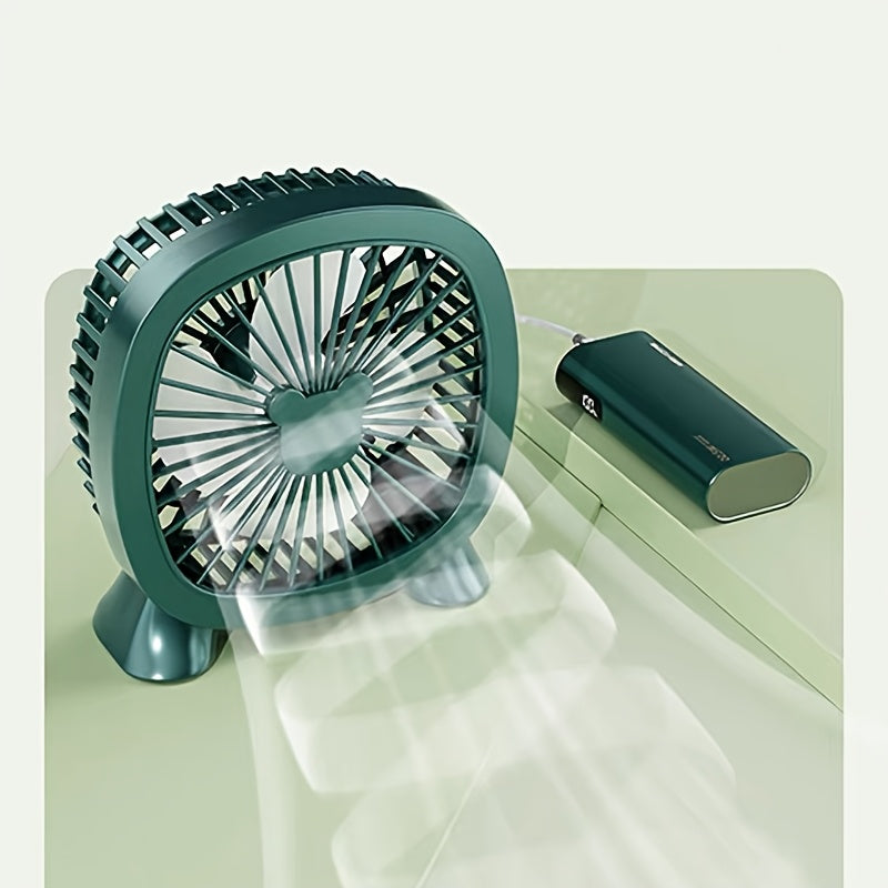 USB-Powered Desktop Mini Fan in White Green Pink for Office Dorm Home Use