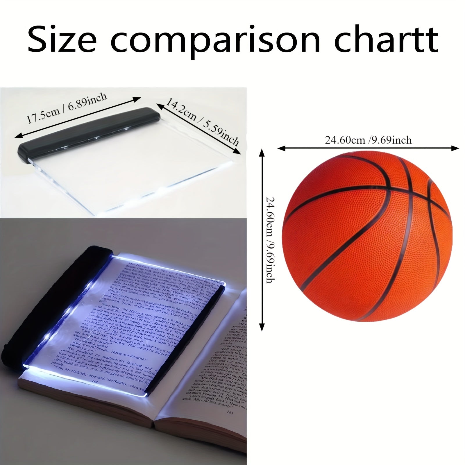 Ko'chma LED kitob chirog'i - Ko'zga g'amxo'rlik texnologiyasi bilan - Batareya bilan ishlaydigan, sayohat va kechki o'qish uchun tekis panelli belgi chirog'i, yotoqda, mashinada yoki o'qish uchun juda yaxshi.