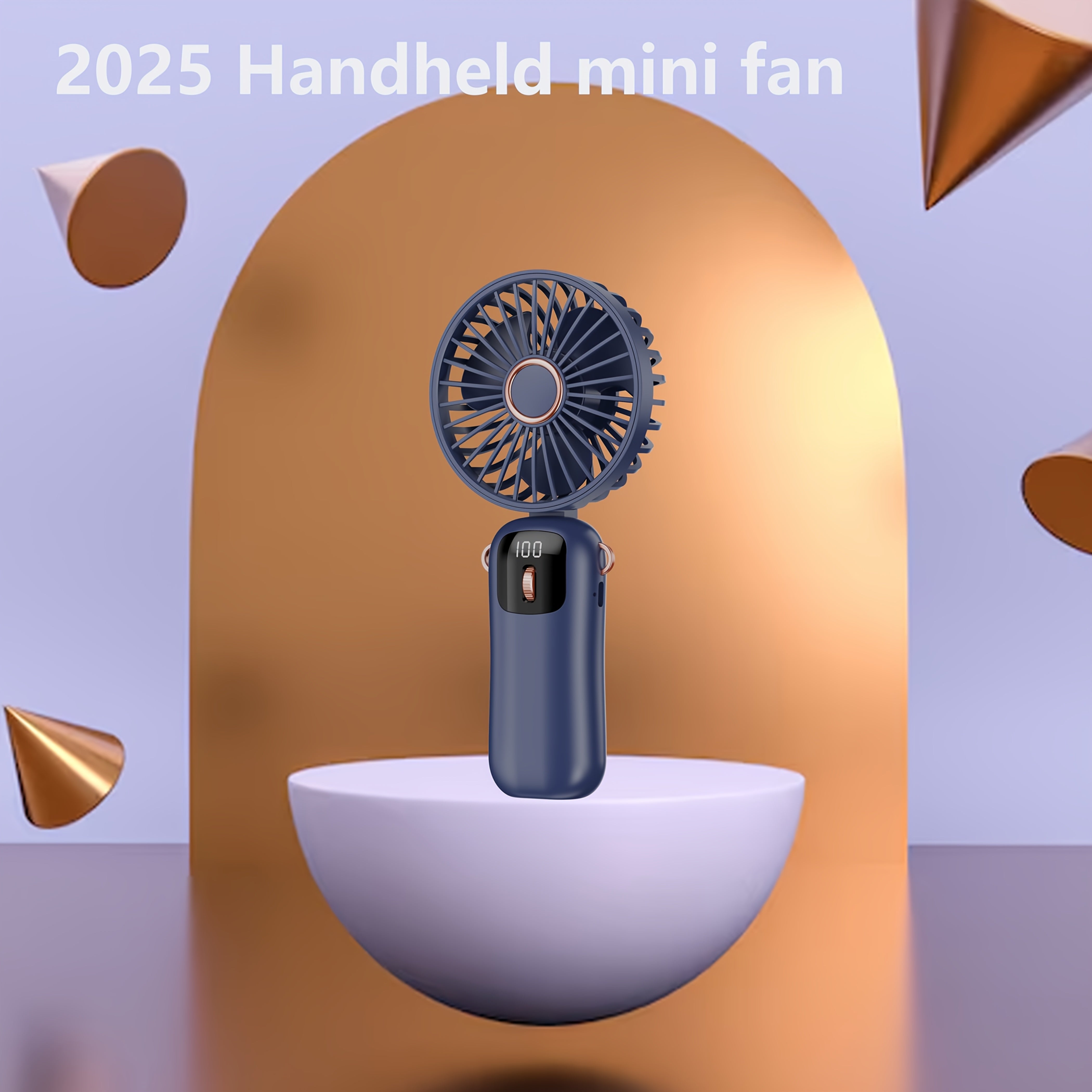 Portable Handheld Fan USB Rechargeable Multi-Speed Wearable for Outdoor Office Travel