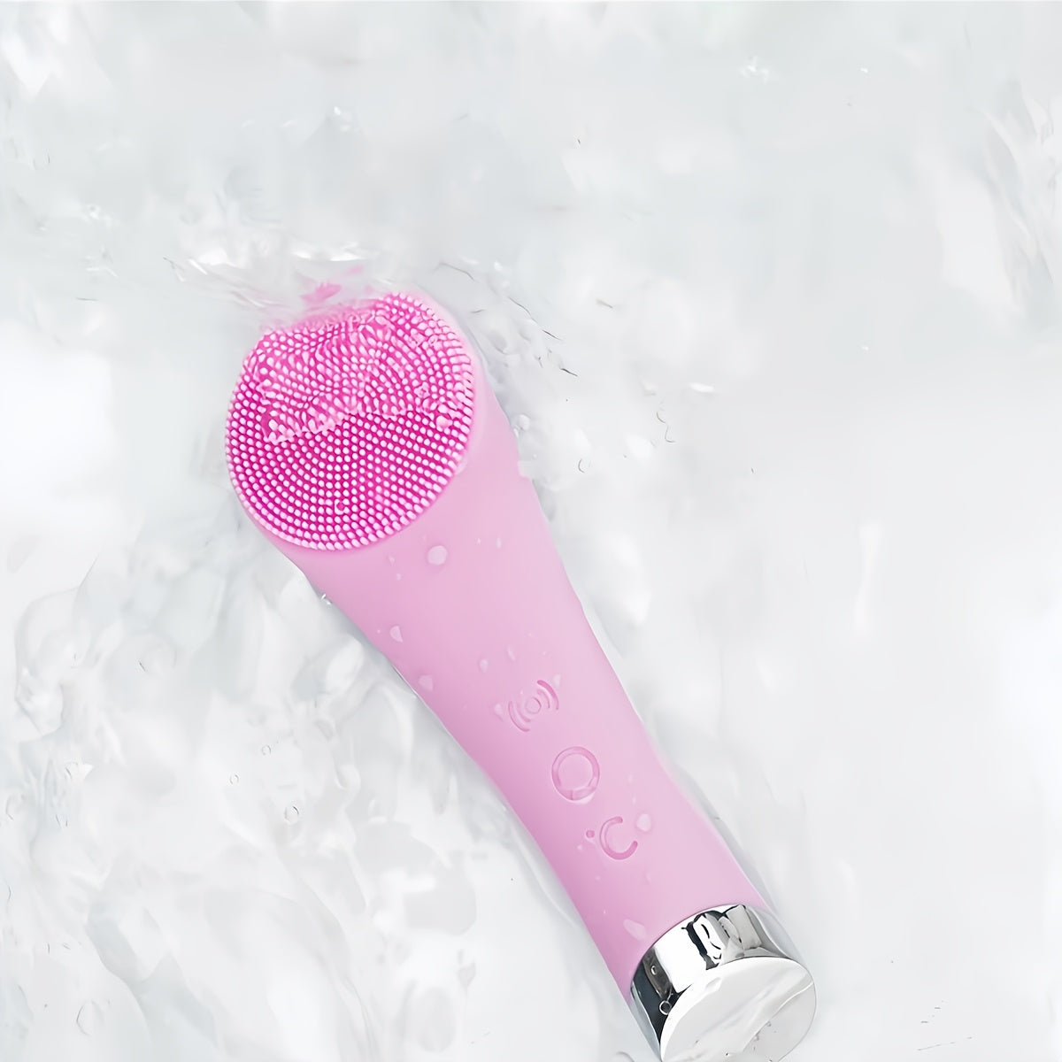 Rechargeable 2-in-1 Electric Facial Cleansing Brush with Silicone Exfoliation Heating and Vibration