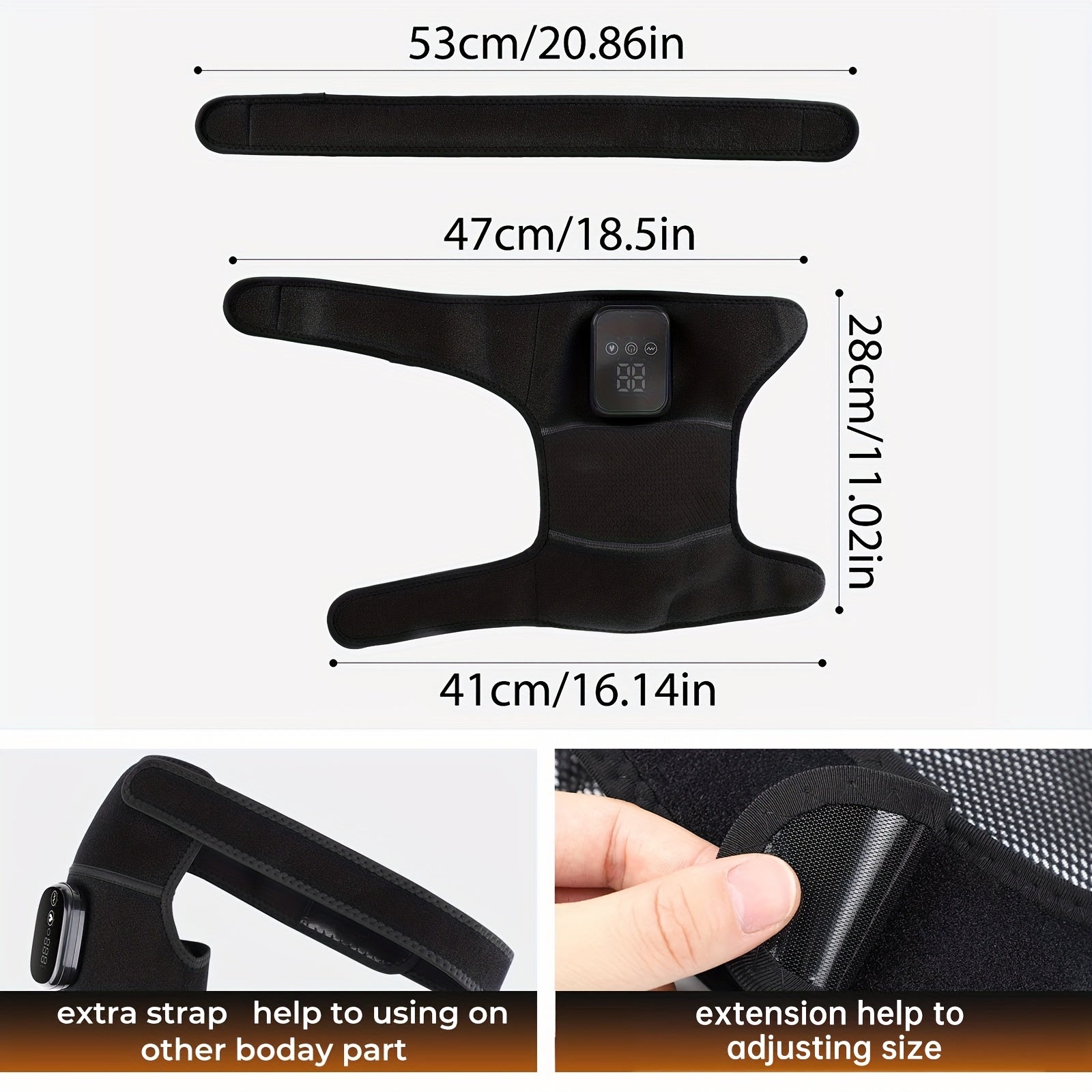 Cordless Heated Massager Set for Back and Knees with 3-Level Heating Vibration LED Touchscreen