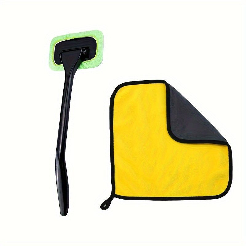 Car Windshield Cleaning Brush with Squeegee, Sponge, Dust Remover