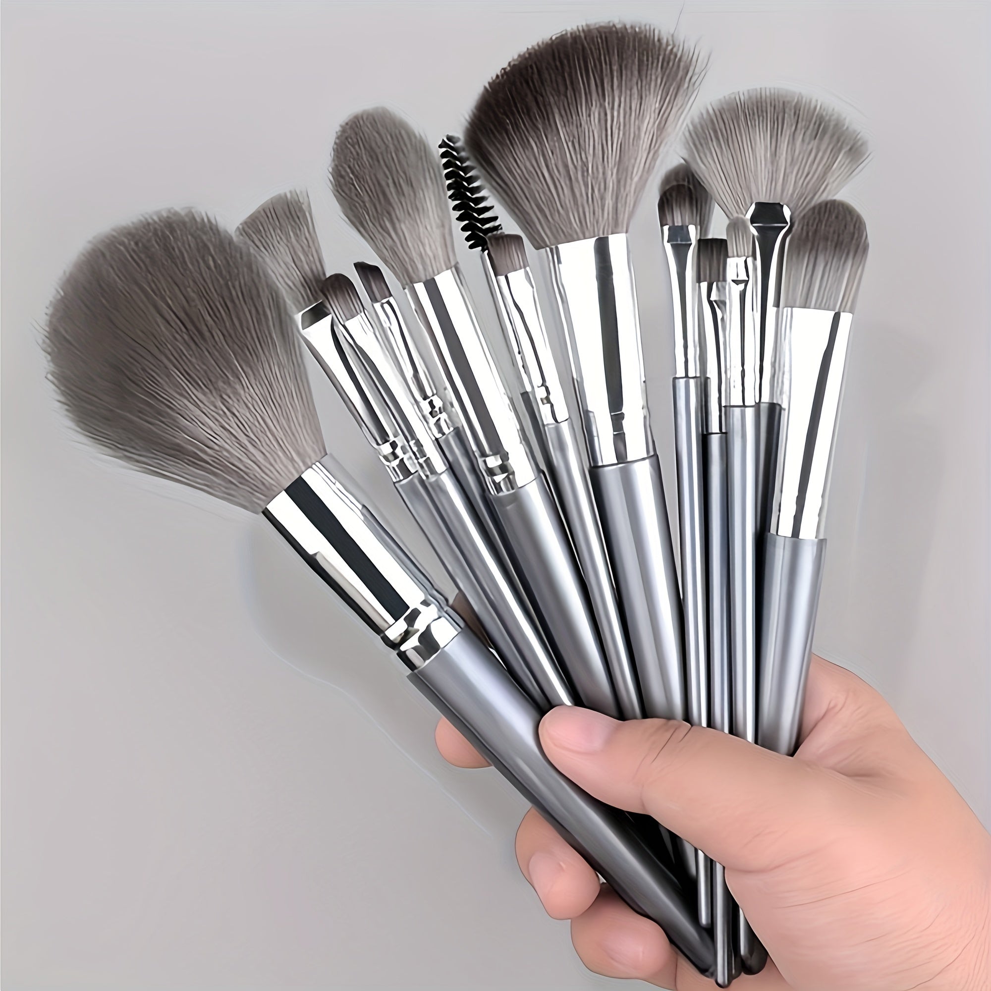 14-Piece Makeup Brush Set with Synthetic Hair for Foundation Eyeshadow Eyebrow