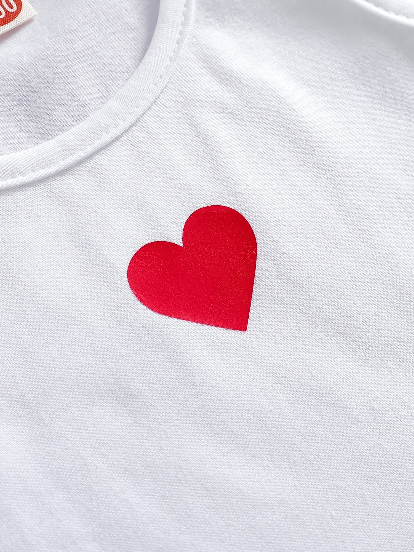 Girls' Cotton Blend Tank Tops with Heart Pattern for Ages 12 and Under