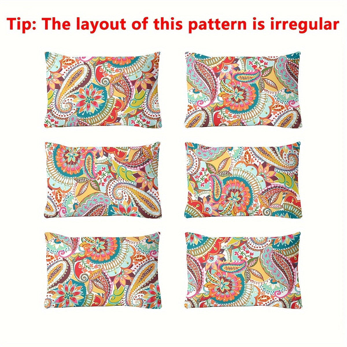 Fleece Pillowcase with Pocket Closure, Bohemian Pattern, Soft and Comfortable