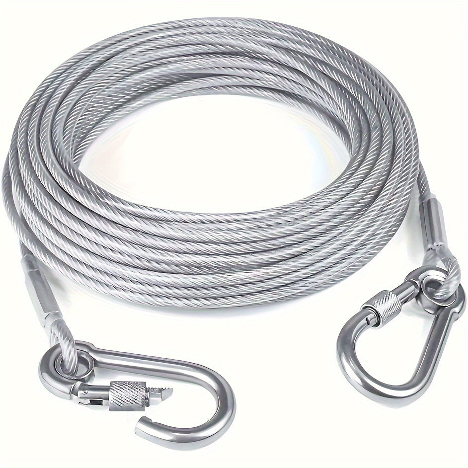 Stainless Steel Dog Tie-Out Cable Leash for Large Dogs 4.57m 9.14m 15.24m Heavy Duty