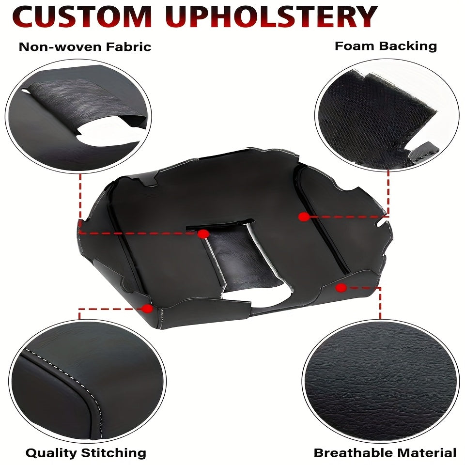 Car Interior Center Console Cover Replacement PU Leather Black for Pickup Truck