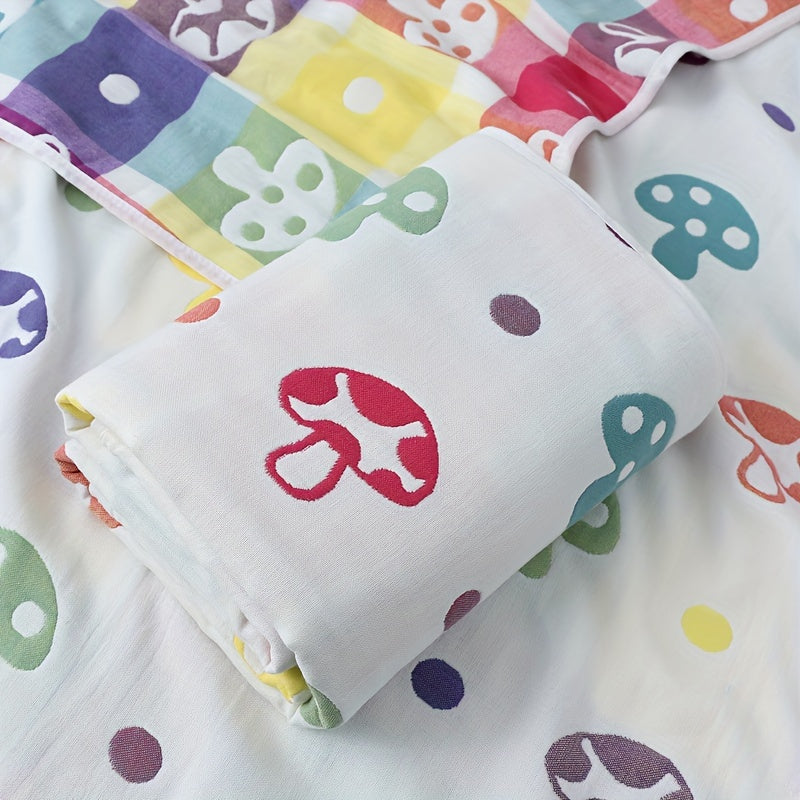 Six-Layer Gauze Baby Bath Towel with Jacquard Design for Newborns