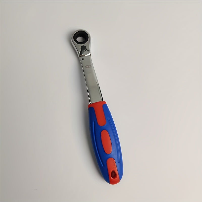 Унисекс пластиковый двухсторонний трещоточный ключ 8-19мм с изогнутой рукояткой