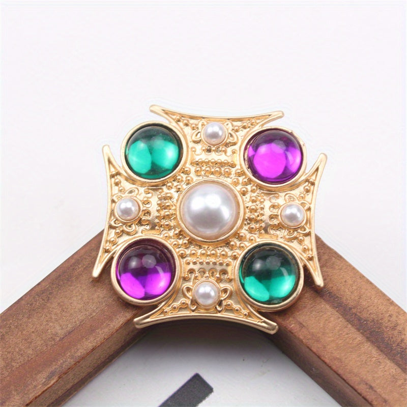 Vintage Resin Enamel Brooch Pin ayollar uchun zamonaviy barokko zargarlik buyumlari sovg‘a