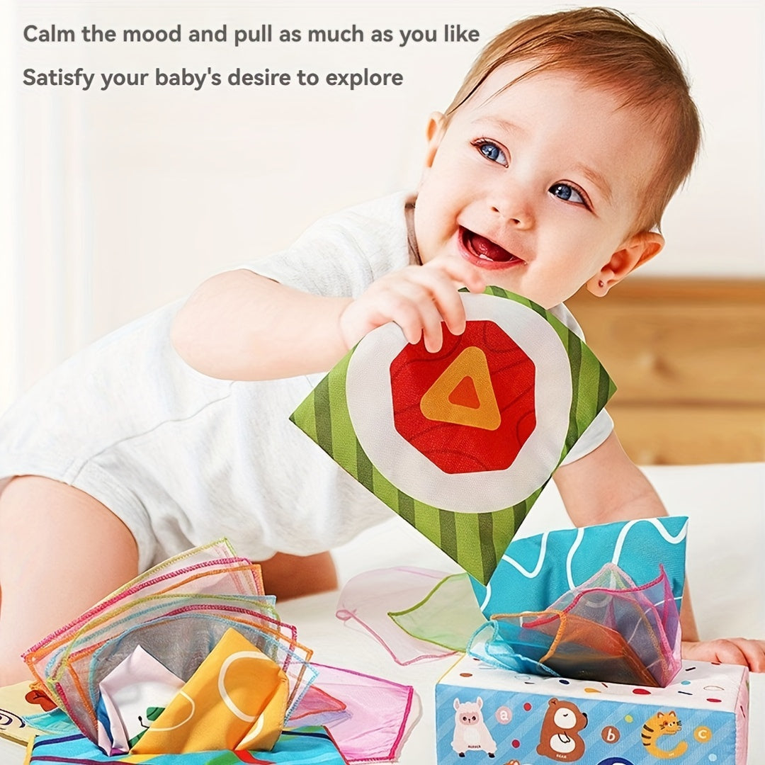 Kids' Toy Paper Towel Napkin Box with Paper Toy for Fine Motor Skills and Sensory Play