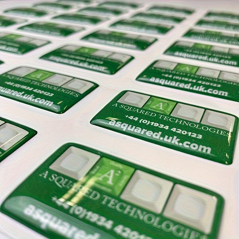 Custom Round Epoxy Stickers Reusable High-Gloss Plaid 100 Pieces