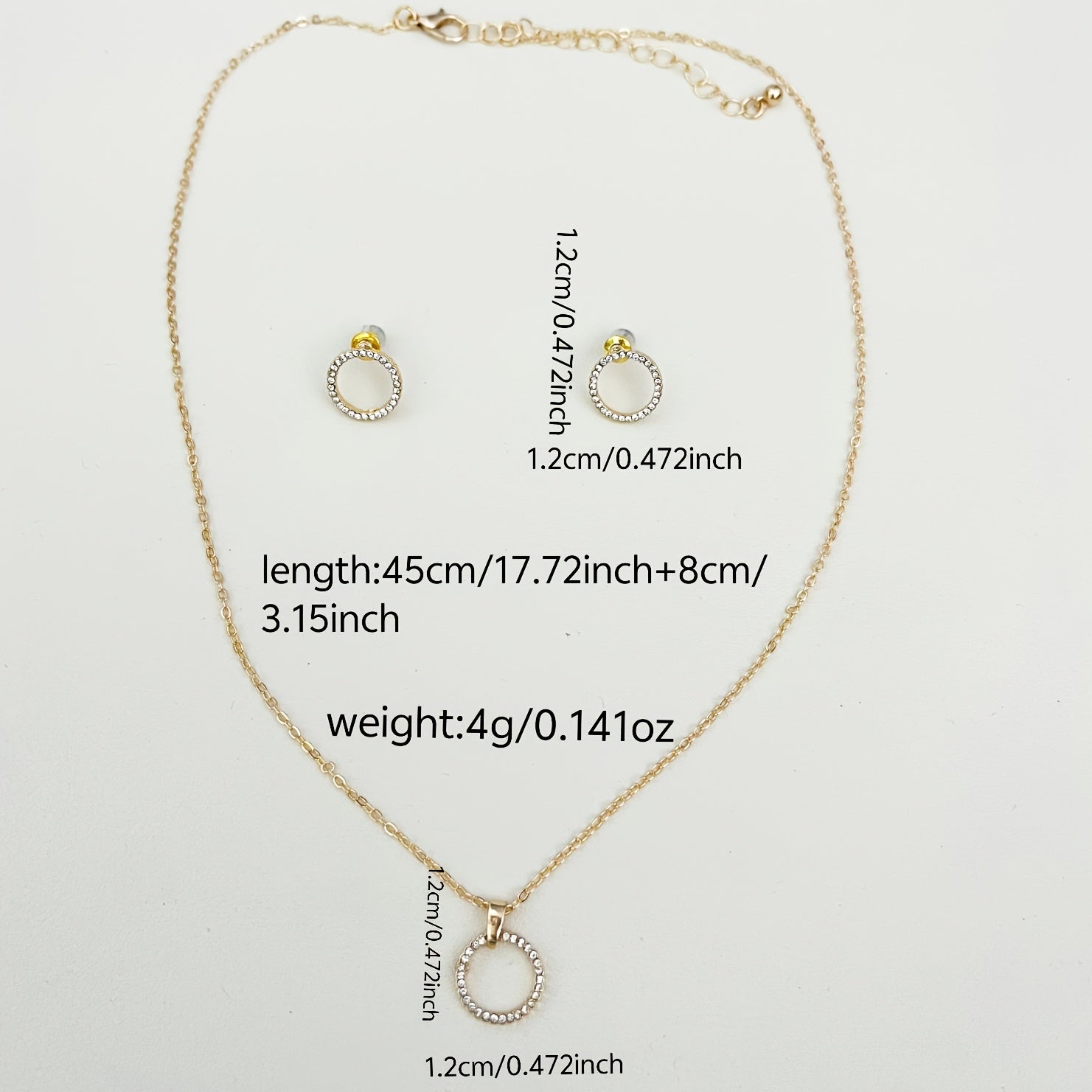 Ayollar uchun minimalistik stud taqinchoqlari, rhinestone halo bilan, zink alloy, kundalik kiyim uchun