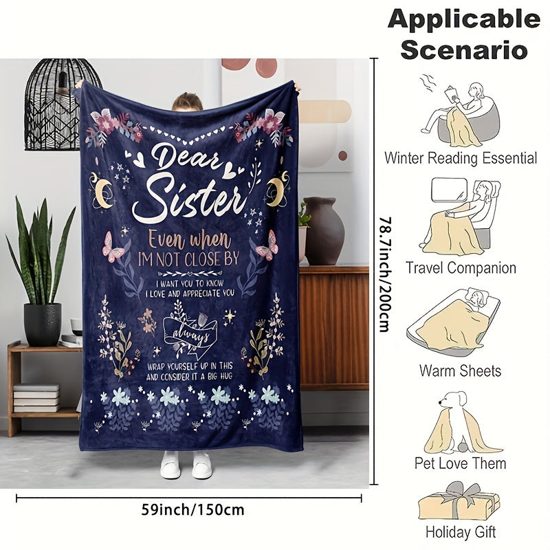French-Inspired Flannel Throw Blanket for Sisters All-Season Hypoallergenic Durable