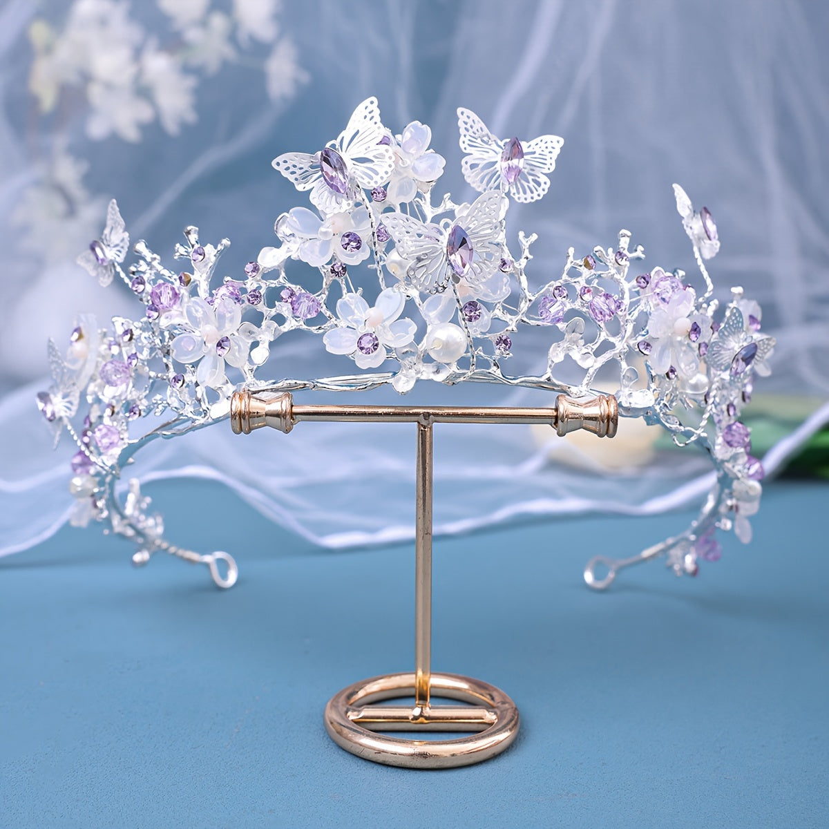 Luxurious Wedding Crown Headpiece Rhinestone Bridal Tiara for Brides and Formal Events