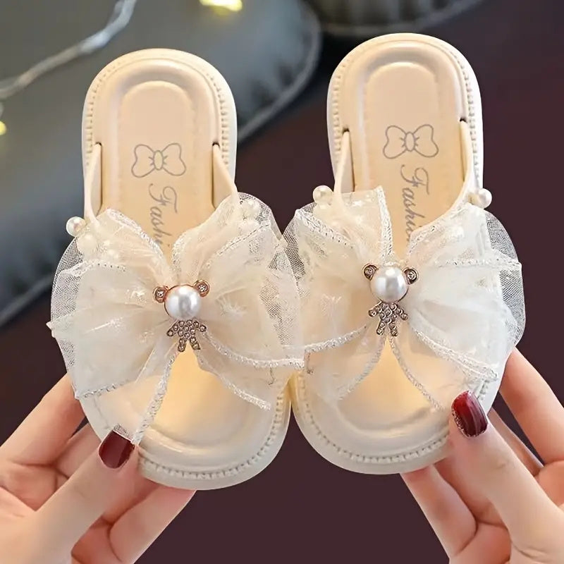 Girls Summer Floral Sandals with Bow, PVC Upper, Adjustable Strap, Infants to 14