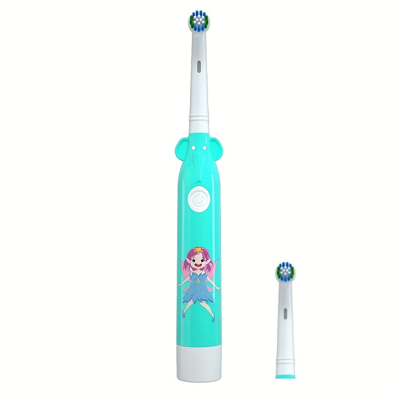 Youngsters Electric Toothbrush Safe Round Head Battery-Powered Cartoon Design