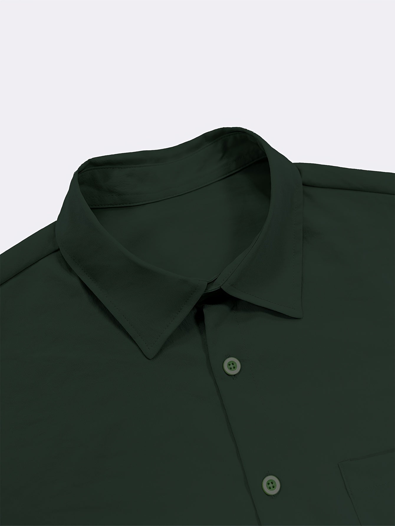 Plus Size Men's Summer Outfit Set Solid Shirt and Pants Casual Woven Polyester