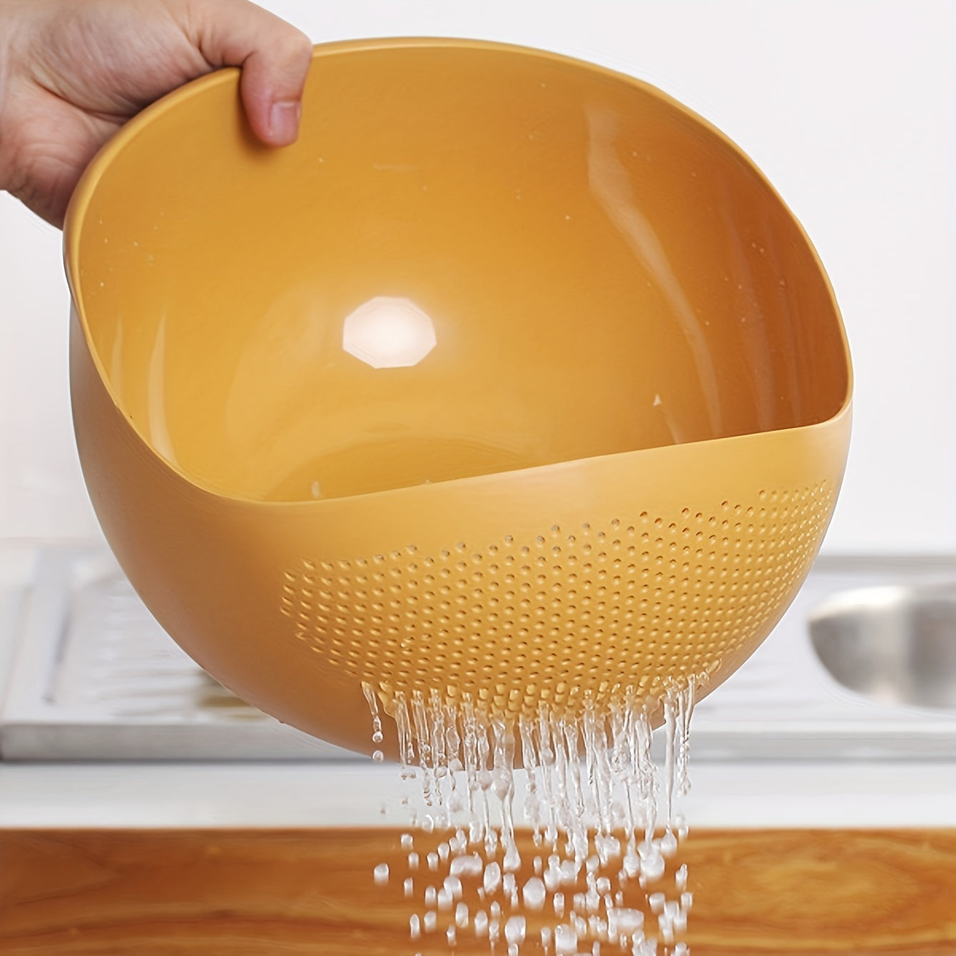 Rice Washing Drain Basket, Plastic Rice Colander, Kitchen Sieve, Household Use