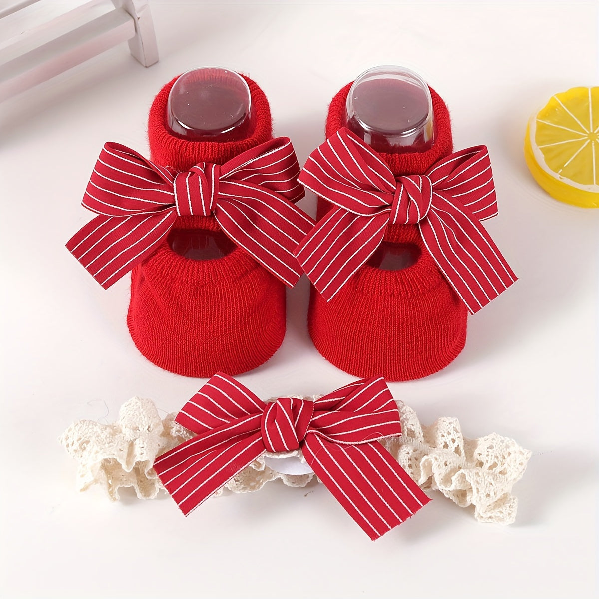 Baby Toddler Cotton Blend Socks and Hairbands Set for All Seasons