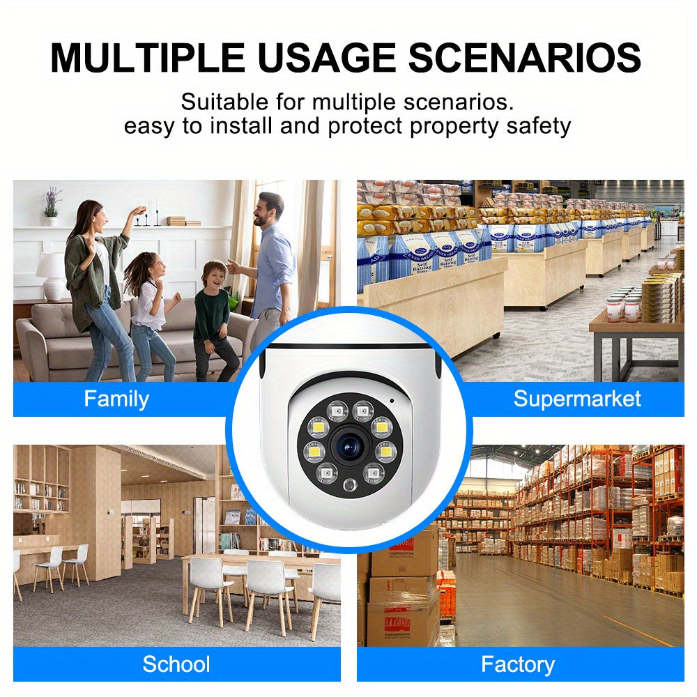 1080P HD Simsiz Ichki Xavfsizlik Kamerasi Panoramik PTZ Ikki Yo'nalishli Audio Harakatni Aniqlash va Ilova Boshqaruvi bilan