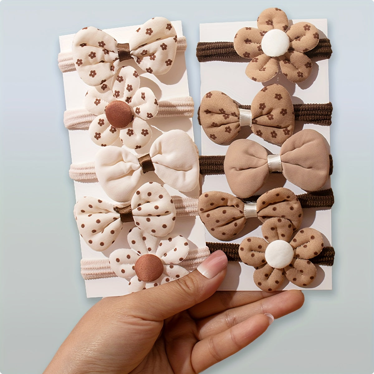 10-Pack Butterfly Flower Hair Ties Seamless Elastic Knitted Hair Bands for Women