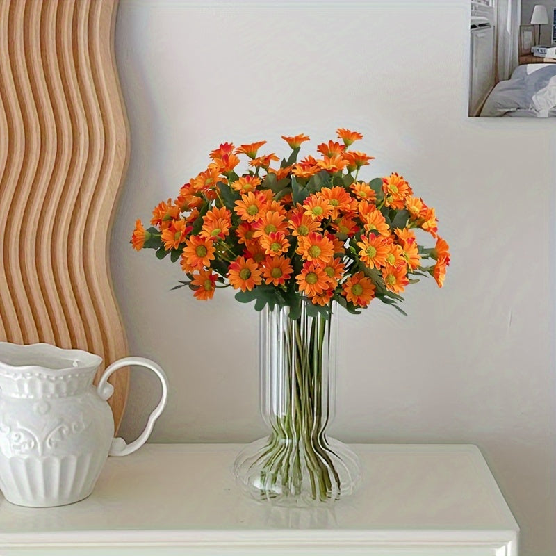 Juego de 21 margaritas de plástico resistentes a los rayos UV para decoración de jardín exterior