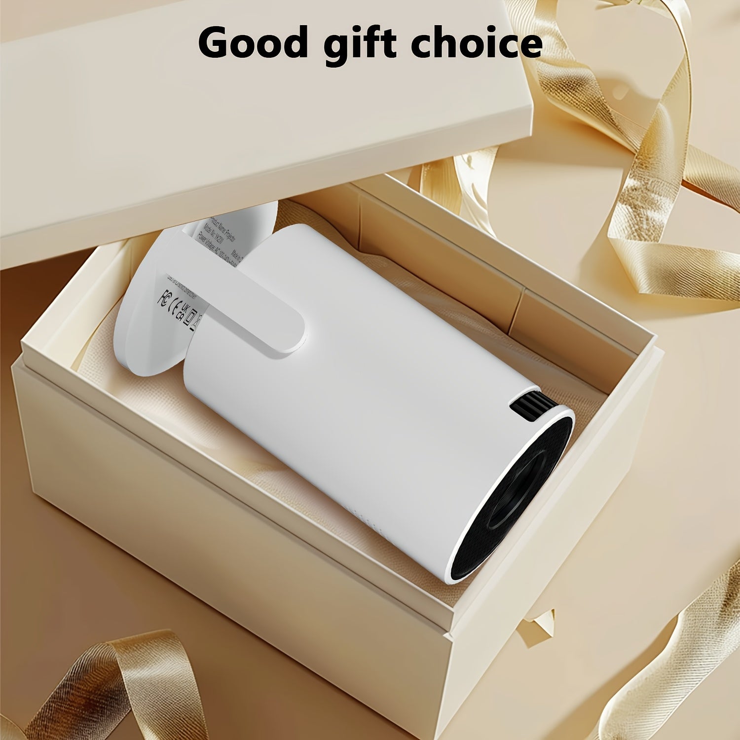 Portable HD Mini Projector with 180° Rotation, Smartphone Sharing, Built-in Speakers