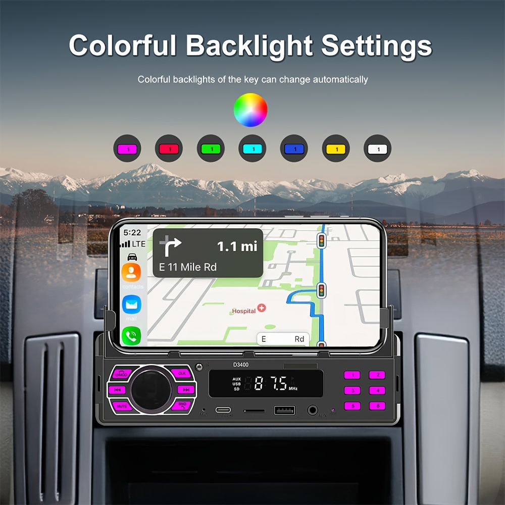 12V Avtomobil stereo sistemi FM USB SD AUX MP3 WMA CD Pleer Uzoqdan boshqarish Qora