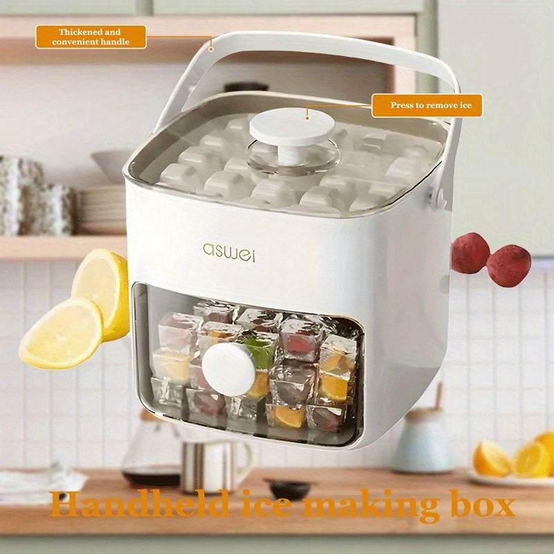 Large Capacity 48-Compartment Ice Cube Maker Double-Layer Food-Grade Storage