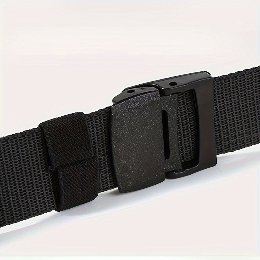 Nylon Belt Hypoallergenic Black Casual Outdoor Buckle for Men